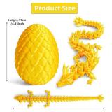 3D Printed Dragon 28cm in Egg, Full Articulated Crystal Dragon with Egg, Flexible Joints for Home Decor Executive Desk D cor