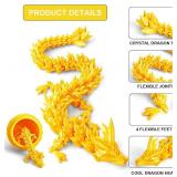 3D Printed Dragon 28cm in Egg, Full Articulated Crystal Dragon with Egg, Flexible Joints for Home Decor Executive Desk D cor