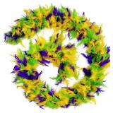 2 Yards 80g Turkey Chandelle Feather Boa for DIY Craft,Party Dancing Dress Up, Halloween Decoration-Multi Color