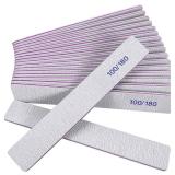 Nail Files (6 Pack), 100/180 Grit Emery Boards Nail File for Natural Nails and Acrylic Nails, Double Sided Emory Boards limas para unas acrilicas Profesional Fingernail Filer Reusable Manicure Gray