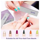 Nail Files (6 Pack), 100/180 Grit Emery Boards Nail File for Natural Nails and Acrylic Nails, Double Sided Emory Boards limas para unas acrilicas Profesional Fingernail Filer Reusable Manicure Gray