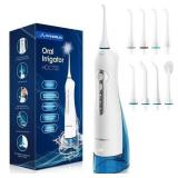 Hangsun Water Flosser Cordless Oral Irrigator Rechargeable Dental Water Jet HOC700 for Teeth Braces with 300ML Water Tank and 4 Jet Tips for Travel & Home Use