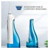 Hangsun Water Flosser Cordless Oral Irrigator Rechargeable Dental Water Jet HOC700 for Teeth Braces with 300ML Water Tank and 4 Jet Tips for Travel & Home Use