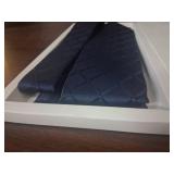 JEMYGINS Solid Color Mens Plaid Tie and Pocket Square with Tie Clip Sets Dark Blue