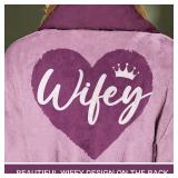 Vprintes Wifey Purple Heart Robe (Small/Medium, Purple)
