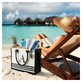 Personalized Initial Monogrammed Canvas Tote Bags, Gifts for Women Teachers Birthday Graduation Beach