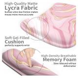 Keyboard Wrist Rest Pad and Mouse Wrist Rest, Ergonomic Memory Foam Mouse Pad Set with Coaster Non-Slip Computer Wrist Rest Support Pad for Office, Game, Pink Gold Marble