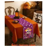 Lot Of 2 D a de Los Muertos Table Runner - 13x72 Mexico Day of The Dead Table Runner for Altar, Colorful Mexican Sugar Skull & Marigold for Home Party Dinner Decor, Cinco de Mayo Rustic Decoration