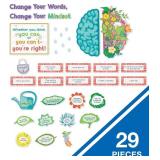 Carson Dellosa Education 10 pc Bloom With a Growth Mindset Bulletin Board Set, Motivational Poster, Plant Cutouts, 2-Piece Brain With Affirmation Cards, Calm Down Corner Supplies and Classroom Decor