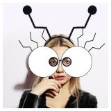 9 Set Halloween Fly Costume Bug Costume Accessories Black Round Glasses Fly Guy Antenna Headband Funny Googly Eyes for Adults Halloween Cosplay Party Hot Glue Adhesive Kit
