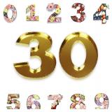 10' Charcuterie Numbers - Birthday Party Decorations Anniversary Decorations Perfect for Anniversary Birthday Party,Paperbord Serving Tray for Snack Food Candy Cake Cookies (Gold, 30)