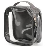 TSA Approved 1 Quart Clear Toiletry Bag/Transparent Liquids Pouch/Travel Cosmetic Bag for Women Carry On Makeup Bag with Zipper 3-1-1 Compliant for Airport Security (Gray)