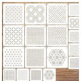 Embroidery Stencils for Sashiko Wash Away, Quilting Mending Stencils for Crafts Reusable Wood Burning Drawing Art Paint Patterns for Cake Cookie Canvas Furniture Paper (pattern18)