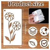 52Pcs Flower Stencils for Painting, Reusable Floral Wall Stencil Plastic Wildflower Leaf Stencil Drawing Painting Stencils for Drawing On Wood Canvas DIY Crafts Decor