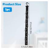 Plush Toy Display Strap with 8 Metal Clips, Hanging Wall Doll Organizer for 15-17cm Blind Box Dolls & Plush Animals Storage (Black)