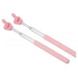 PATIKIL Telescopic Teachers Pointer Stick, 2 Pcs Classroom WhiteBoard Teacher Hand Finger Mini Pointer for Presentation Speaker Guide Coach, Pink Style 1
