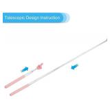 PATIKIL Telescopic Teachers Pointer Stick, 2 Pcs Classroom WhiteBoard Teacher Hand Finger Mini Pointer for Presentation Speaker Guide Coach, Pink Style 1