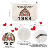 61st Birthday Gifts for Women Her, 61st Birthday Decorations for Wife, Mom, Grandma, Friend, Sister, 1964 61 Year Old Gift Ideas Makeup Bags, Mothers Day, Christmas Cosmetic Travel Zipper Toiletry Bag