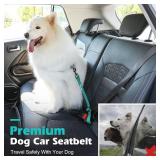 Pawaboo Dog Car Seatbelt, Universal Pet Safety Belt, Chew-Proof Dog Car Restraint with Adjustable Strap, Nylon Woven Belt & PVC Shell Dog Seatbelt Harness, Dog Leash with 360  Hook, 20 in, Dark Green