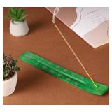 Lot Of 2 Bless-International Traditional-Handmade-Burner Wooden-Incense-Stick-Holder Ash-Catcher-Stand for-Aromatherapy-Meditation-Yoga (Earth Green) 10 Inches, Pack of 1