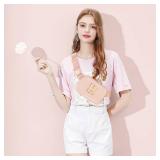 Gitus Gifts for 8 9 10 11 12 Year Old Girls Belt Bag Fanny Pack Crossbody Bags with Initial Letter Patch Cute Stuff Birthday Gifts for Teen Girls Women Personalized Trend Stuff (Coral Pink-H)