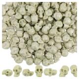 KIMOBER 100PCS Mini Skulls Heads Miniature Figurines,Small Plastic Realistic Halloween Skeleton Skulls Head Prank Props for Party Bar Home Table Decorations