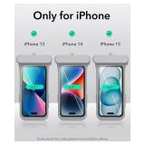 ESR Waterproof Phone Pouch for iPhone 13/14 / 15, Underwater Touch Sensitivity, IPX8 Floating Waterproof Cellphone Case with Lanyard, Dry Bag for Snorkeling, Titanium