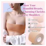 Lot Of 2 Breast Petals,Boob Tape with 5 Pairs Disposable Nipple Covers,Lifting Boobtape for Large Breasts Dress Sport Beige