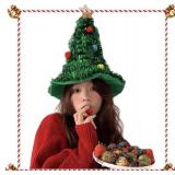 Christmas Hat Santa Green Christmas Tree Hat Shiny Tinsel Hat Non-Woven Fabric Rain Silk Glitter Christmas Tree Hat for Women Girls Adults Xmas Party Home Festival Holiday Costume Props