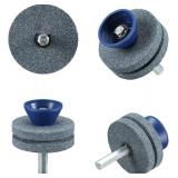 NEW Double Layer Corundum Lawn Mower Blade Sharpener, Universal Wear Lawnmower Blade Sharpener for Any Power Drill/Hand Drill, Double-Layer Grindstones Easy to Use and Not Easy Damage-(Gray)