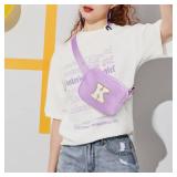 YOOLIFE Gifts for Girls Teen Girls Birthday Gifts - Personalized Gifts for Women, Gifts for Daughter Sister Friends, Purple Initial Crossbody Bag Belt Bag A