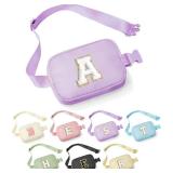 YOOLIFE Gifts for Girls Teen Girls Birthday Gifts - Personalized Gifts for Women, Gifts for Daughter Sister Friends, Purple Initial Crossbody Bag Belt Bag A