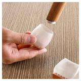 Chair Leg Floor Protectors Chair Leg Protectors, 16 Pieces Square Chairs for Wear-Resistant Chair Leg Protectors, Thickened Protective Caps(Black)(Transparent)