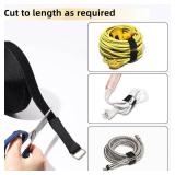 Hook and Loop securing Straps with 25 Metal Buckles,Free Cut Length, Adjustable Storage Organizer (1in x16ft)