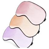 Lot Of 2 Sleep Mask, Super Soft Eye Masks with Adjustable Strap, Lightweight Comfortable Blindfold, Perfect Blocks Light for Men Women (Pink, Champagne Powder, Light Purple)