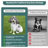 Disposable Waterproof Dog Booties for Paw Protection, Disposable Dog Socks Booties with Double-Layer Bandage for Small Dogs,Dog Paw Socks Protector for Small Medium Dogs