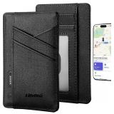 Card Wallet for Men Built-in Finy My Replacement for AirTag Wallet, Credit Card Holder Mens Slim Wallet, Premium Leather Front Pocket Wallet Minimalist Wallet with ID Window RFID Blocking Card Wallet