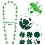 96 Pieces St Patricks Day Accessories Include St Patricks Day Necklace Shamrock Beads Necklaces and Temporary Shamrock for Party Cosplay Costumes