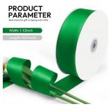 1-1/2 Inch 100 Yards Satin Ribbon Green, Solid Color Fabric Ribbon for Gift Wrapping, Wedding, Polyester Gift Ribbon for Birthday Party Decoration, Craft, Hair, Floral, Sewing