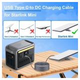 Starlink Mini Cable, 16Ft USB C Cable Input to DC Output Power Cable for Starlink Mini Waterproof 5M Starlink Mini Accessories with DC5525 DC7909 Adapters for Energy Storage Power Stations