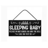 Don't Knock or Ring Sign: Please Call/Text, Funny Baby Sleeping Sign for Front Door