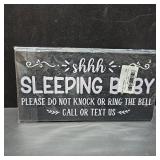 Don't Knock or Ring Sign: Please Call/Text, Funny Baby Sleeping Sign for Front Door