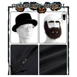 Yahenda 5 Pack Halloween Hazmat Costume for Men Adults Bad White Chemist Outfit Cosplay Hat Glasses Goatee Jacket