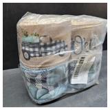 Whaline 30 Yards Fall Thanksgiving Wired Edge Ribbon Vintage Blue Pumpkin Craft Ribbon Plaids Pumpkin Truck Welcome Gift Wrapping Ribbons for Farmhouse DIY Floral Bow, 4 Rolls, 2 Inch