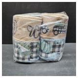 Whaline 30 Yards Fall Thanksgiving Wired Edge Ribbon Vintage Blue Pumpkin Craft Ribbon Plaids Pumpkin Truck Welcome Gift Wrapping Ribbons for Farmhouse DIY Floral Bow, 4 Rolls, 2 Inch