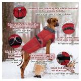 QBLEEV Warm Dog Jacket - Reflective, Adjustable Winter Coat with Turtleneck for Cold Weather, Waterproof Fleece Snowsuit for Small, Medium, Large Dogs