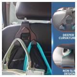 Car Purse Hook, Car Seat Hooks Car Hooks for Headrest, Headrest Hooks for Handbags and Grocery Bags (Black - 2 Pack)