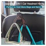 Car Purse Hook, Car Seat Hooks Car Hooks for Headrest, Headrest Hooks for Handbags and Grocery Bags (Black - 2 Pack)