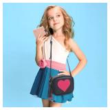 Girls Purse for Kids & Toddlers - Heart Purse with Teens Wallet & Tassel, Crossbody Bag Gift for Christmas