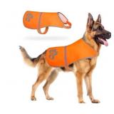 Reflective Dog Safety Vest - High Visibility with Reflective Strips, Adjustable Nylon for Night Walks, Hiking, Orange (Medium)